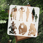 Dad Silhouette Stencil for Painting, 11.8"x11.8" Reusable Plastic Father's Day - Image 4