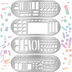Chinco 4 Pieces Stencils Metal Journal Template 7.9 x 2.4 Inches Bookmark Ruler - Image 7