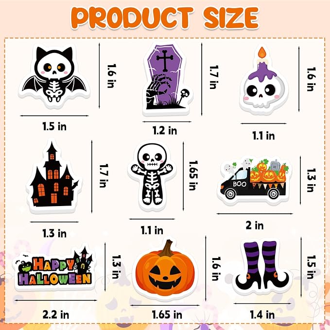 300Pcs Halloween Foam Stickers, Self-Adhesive Ghost Pumpkin Spider Stickers - Image 7