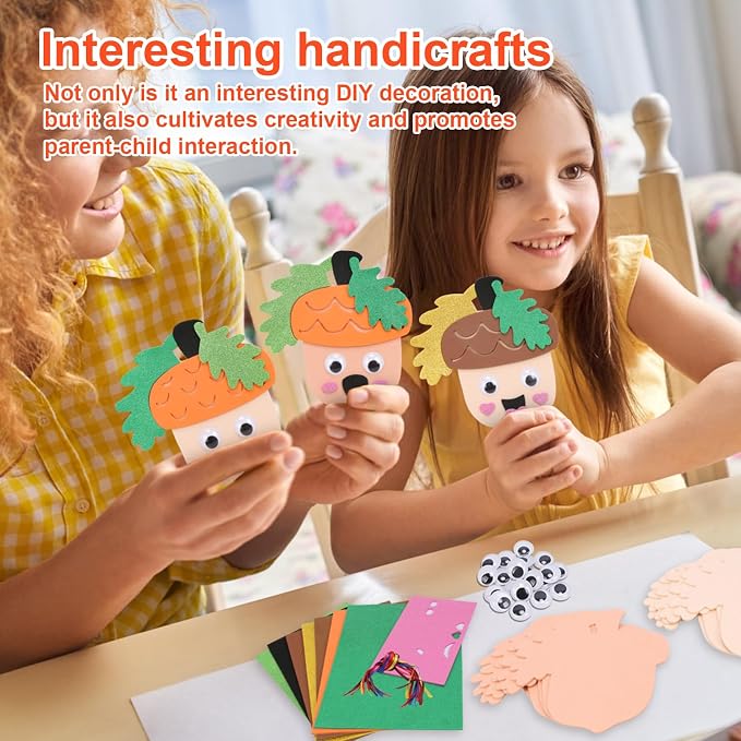 Fennoral 12 Pack Fall Crafts for Kids Make You Hazelnut Foam Stickers DIY - Image 2