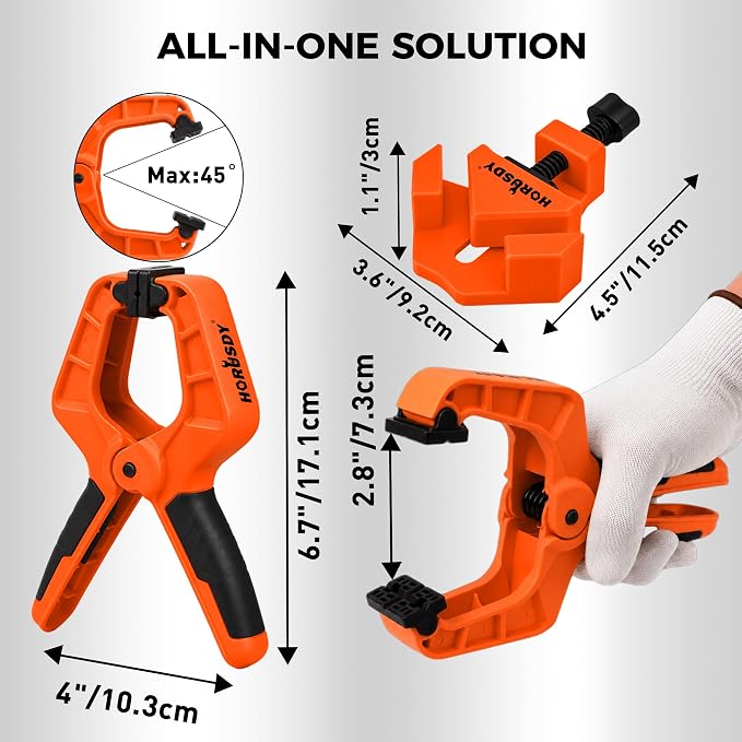 10-Piece Bar Clamp Set for Woodworking, 4 x 6-inch & 2 x 12-inch One-Handed F - Image 3