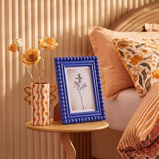 1 Pack 5 x 7 Picture Frame, Wood Beaded Boho Photo Frame, Vintage Photo Display - Image 8