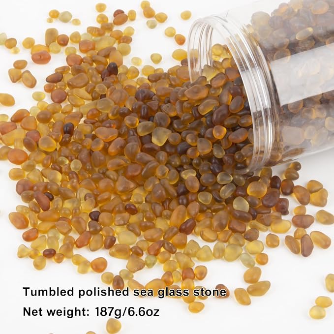 QEQEKAKA Sea Glass Stones for Crafts About 0.5LB Glass Pebbles Gemstones Bulk - Image 4