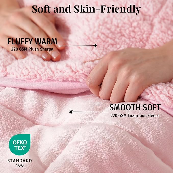 Topblan Sherpa Fleece Weighted Blanket 20lbs, Uniformed Color - Image 2