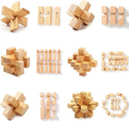 VolksRose 15pcs Wooden Brain Teaser Puzzles, IQ Challenge Puzzle Games - Image 3