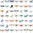 50Pcs Dragonfly Stickers for Scrapbooking, PET Transparent Decorative Stickers - Image 6