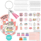 YOPPIX 140 PCS Acrylic Keychain Blank Set, Book Double-Sided UV DTF Stickers by yoppix