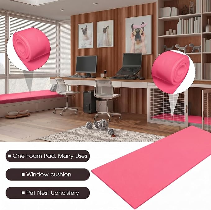 Amylove 1 Pack Polyurethane Foam 1/4" x 24" x 72" High Density Cushion - Image 5