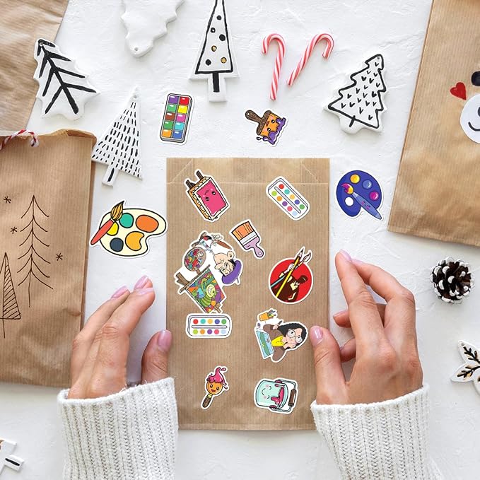 Cute Cartoon Art Supplies Vinyl Stickers Pack - Image 4