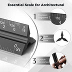 Rena Chris Architectural Scale Ruler: 12" Imperial Aluminum Alloy Metal - Image 2