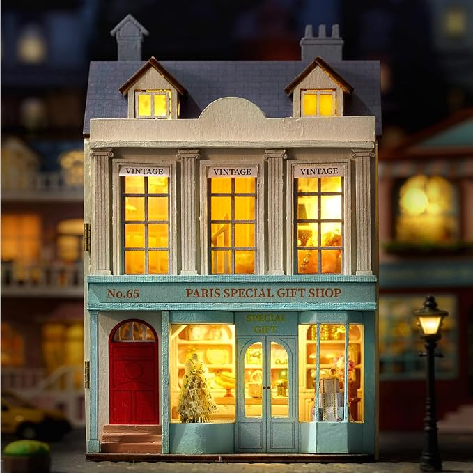 DIY Miniature House Kit, CUTEROOM Wooden Dollhouse Kit Mini House Making Kit - Image 2