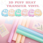 HTVSTD Candy Puff HTV Heat Transfer Vinyl 6Sheets 12×10in | Puff Iron on Vinyl - Image 3