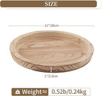Hanobe Wooden Decortaive Coffee Table Tray, Round Candle Holder Centerpiece | - Image 5