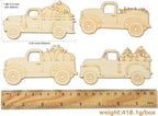 32 pcs Pumpkin Carriage Theme Undyed Wood Cutout Charms Car Vehicle Halloween - Image 2