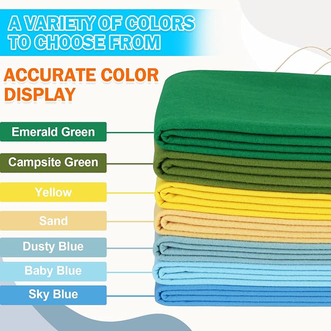 XSEINO Baby Blue Large Felt Fabric 72" X 36 ", 1.4 mm Thick Soft Felt Fabric - Image 5