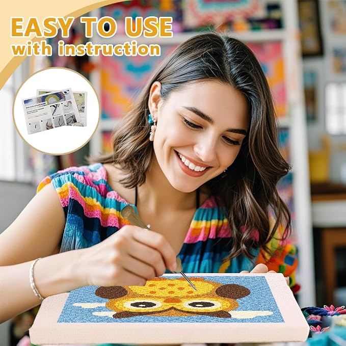 Doodlream Owl Bird DIY Punch Needle Embroidery Kit - Image 3