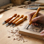 WILLBOND 5 Pcs Linocut Carving Tools Set Triangular Linoleum Various Sizes Wood - Image 5