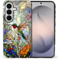 for Samsung Galaxy S26+ Case, Hummingbird Wildflower Stained Glass Pattern by Teonvpu
