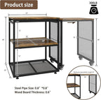 Natwind 24''x20'' Large Printer Stand, Extendable Home Craft Table, Retro | - Image 6