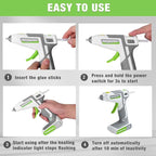 WORKPRO 7.2V Cordless Hot Melt Glue Gun, Rechargeable Fast Preheating Glue Gun - Image 6
