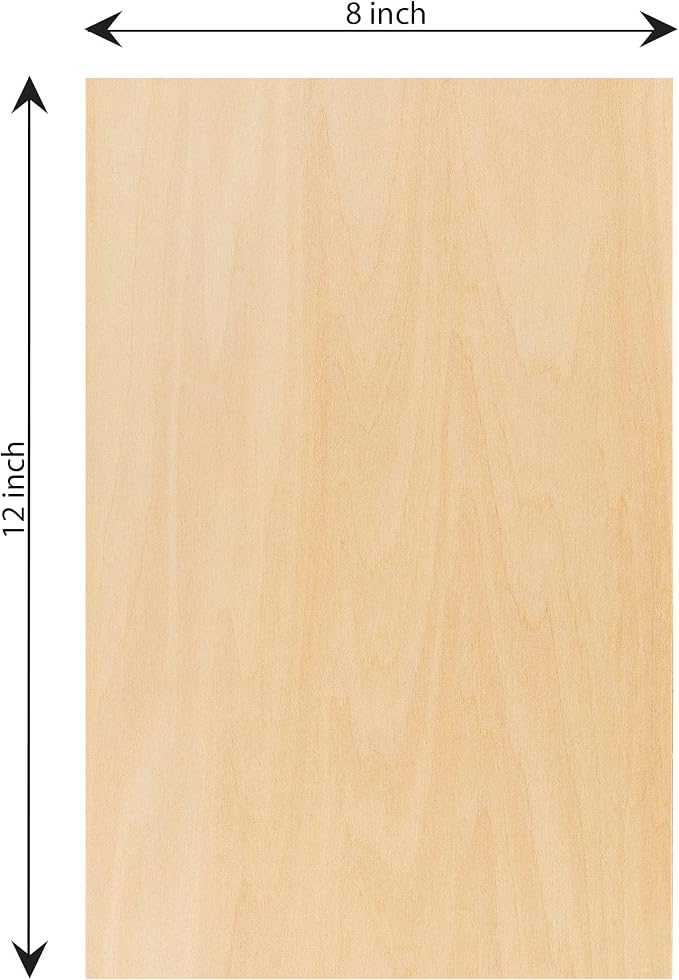 Hammont Basswood Sheets Pack of 8-12"x8" Laser Wood, 1/16 Thin Wood - Image 2