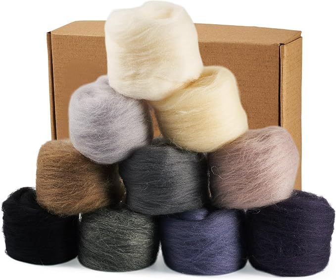 FASHEWELRY 1.76 oz Wool Roving for Needle Felting Kit 10 Colors Felting Wool - Image 7