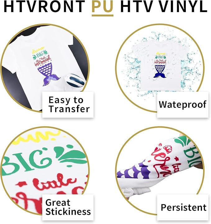 HTVRONT Gold HTV Heat Transfer Vinyl Bundle: 24 Pack 12"x12" Iron on Vinyl | - Image 5
