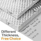 SINWEEK 1.5 Inch Mattress Topper 5-Zone Memory Foam Mattress Topper Pressure - Image 8