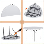 SUPER DEAL 4 Foot Round Folding Card Table - Image 8