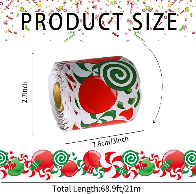 69Ft Christmas Candy Border Christmas Decoration Borders - Image 2