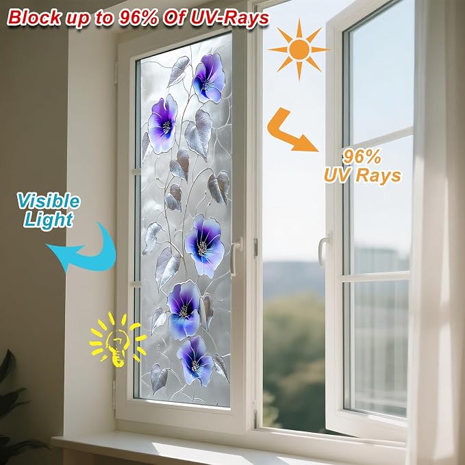 IVN Stained Glass Window Film Privacy Window Film Static Cling Window Film - Image 4