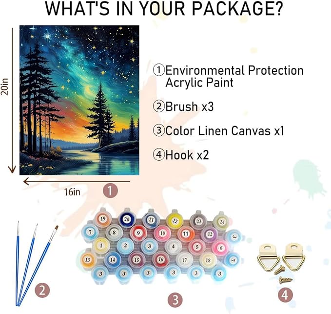xackcme Starry Sky Paint by Numbers - Image 2