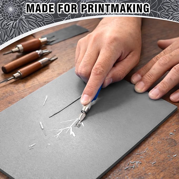Falling in Art 9 * 12 Linoleum Carving Blocks, 8 Pack Soft Stamp Rubber Blocks - Image 5