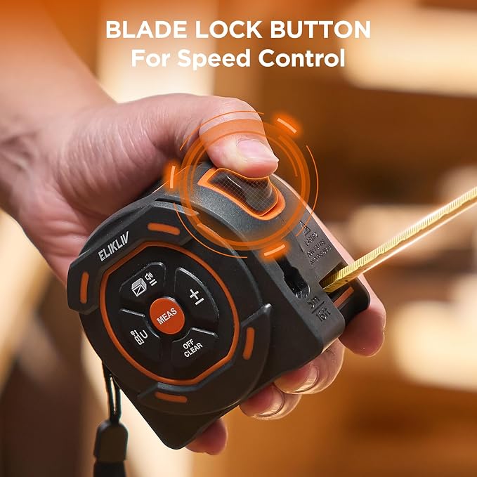 Laser Tape Measure 2-in-1, 197Ft Laser & 16Ft Digital Tape Measure | LCD Display - Image 6