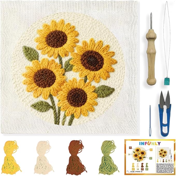INFUNLY Sunflower Punch Needle Kit by INFUNLY