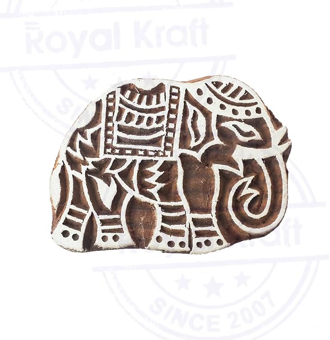 Royal Kraft Wooden Stamps DIY Fabric, Henna Printing Blocks THDtag064 - Image 3