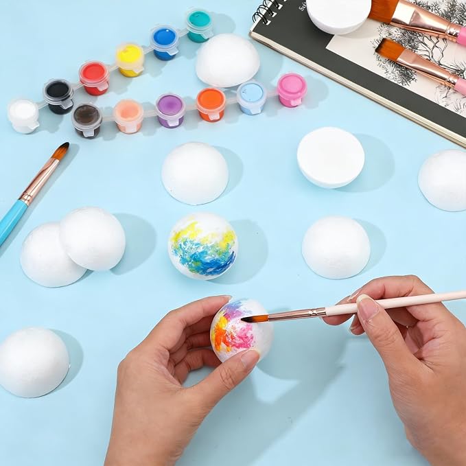 Jeffdad 24 Pcs Half Foam Balls, 1.4 Inch Half Round Styrofoam Foams Ball | - Image 5