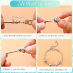 Hicarer 27 Pieces Snake Charm Bracelet Chain Adjustable Charm Bracelet Chain - Image 3