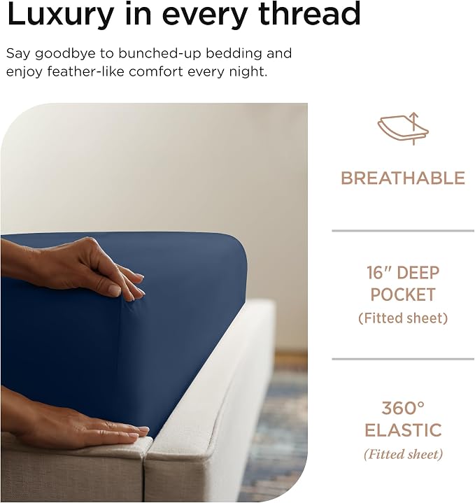 Threadmill Luxury 800 Thread Count California King 100% Cotton Sheets - Image 5