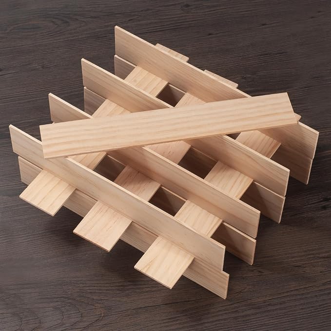 Wooden Dowels for Crafts, Wood Slats Trim Strips for Wall 1/8" × 2" × 12" - Image 2