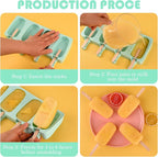 Sakolla Large Silicone Popsicle Molds Set of 3, Oval 4 Cavities Homemade Ice - Image 5