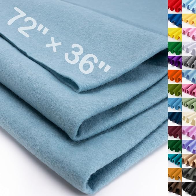 XSEINO Dusty Blue Large Felt Fabric 72" X 36 ", 1.4 mm Thick Soft Felt Fabric by XSEINOiscreating%EF%BC%81