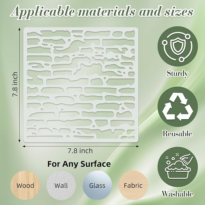 Texture Stencils for Crafts Reusable 9Pcs Stencils | DIY Art Painting Stencil - Image 4