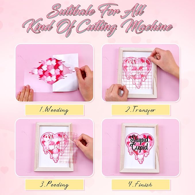 Tintnut Pink Heart Valentine's Day Permanent Vinyl 12 Pcs 12x10in Vinyl | Pink - Image 3