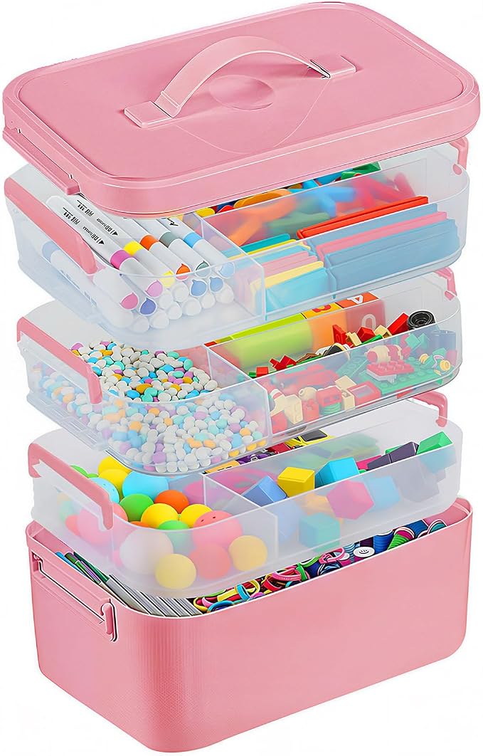 Gifhomfix 4-Layer Plastic Craft Organizers and Storage Box by Gifhomfix