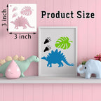 80 Pcs 3 x 3 Inch Stencils for Painting on Wood, Reusable Dinosaur Animal - Image 2