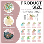 FASHEWELRY 72Pcs Mixed Color Glass Flower Charms 13mm Colorful Blossoming - Image 6