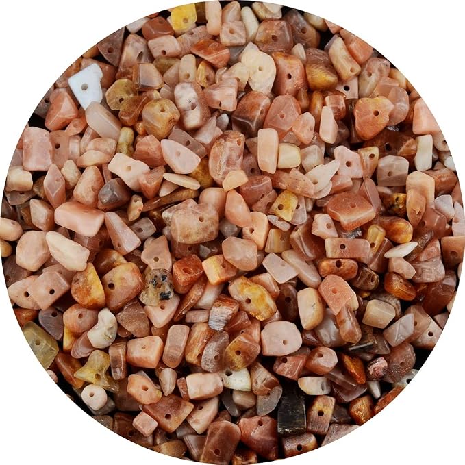 Natural Chip Stone Beads Sunstone 5-8mm About 400 Pieces Irregular Gemstones by Cmidy