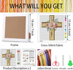 Tiwabb Cross Stitch Kits for Beginners, Flowers Stamped Cross Stitch for Adults - Image 3