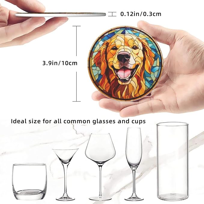 Drink Coaster Set of 6, Leather Drink Coasters - Image 8